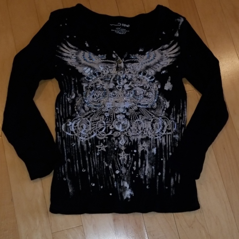 RXB Black shirt with Rhinestones